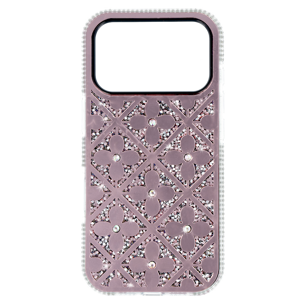Pokrowiec etui z kryszta�kami Flower Case r�owy Samsung Galaxy S26 Plus / 3