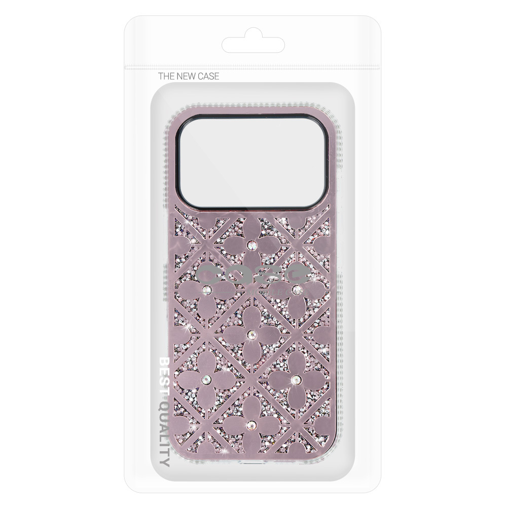 Pokrowiec etui z kryszta�kami Flower Case r�owy Samsung Galaxy S26 / 8