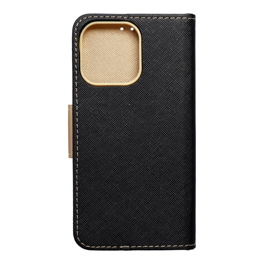 Etui zamykane z klapk� i magnesem Fancy Book czarno-z�oty Apple iPhone 13 Pro / 2