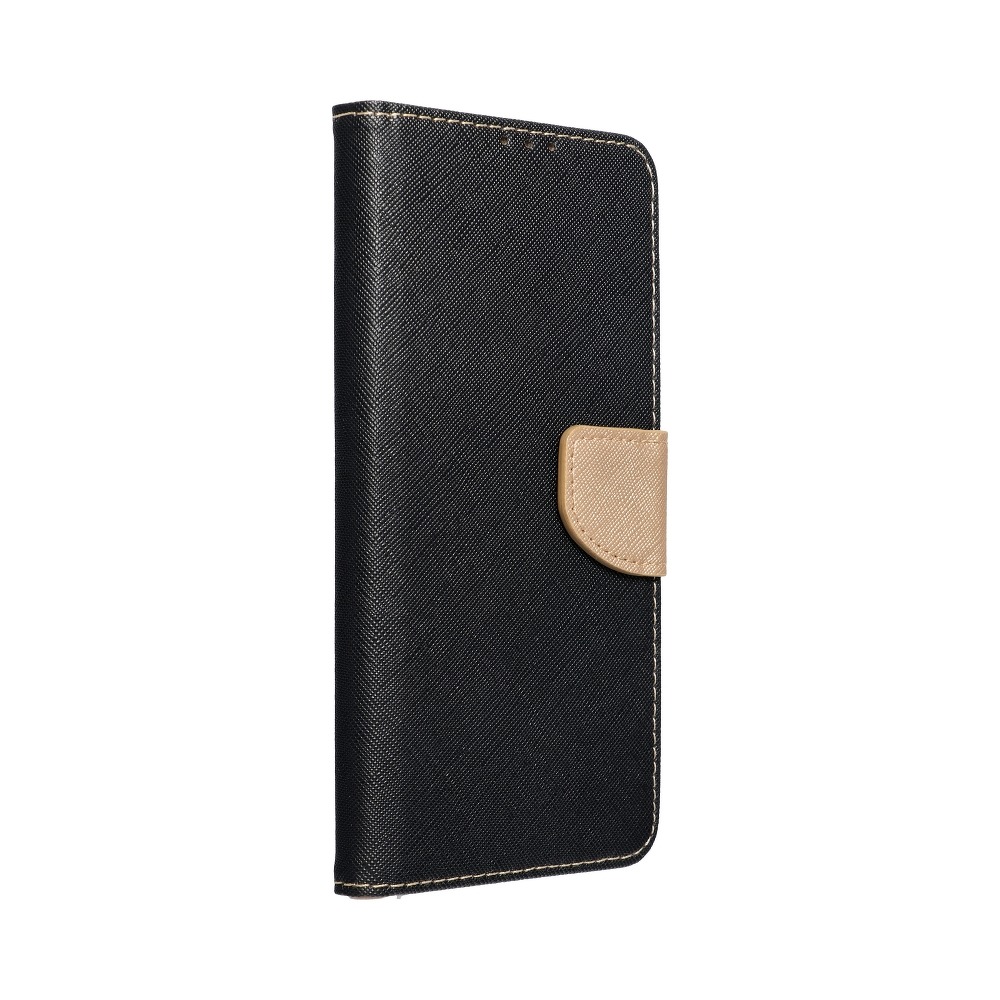 Etui zamykane z klapk� i magnesem Fancy Book czarno-z�oty Samsung A52 4G / 2