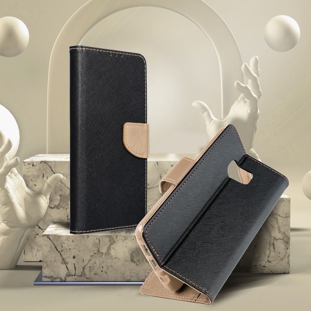 Etui zamykane z klapk i magnesem Fancy Book czarno-zoty Samsung A72 / 4