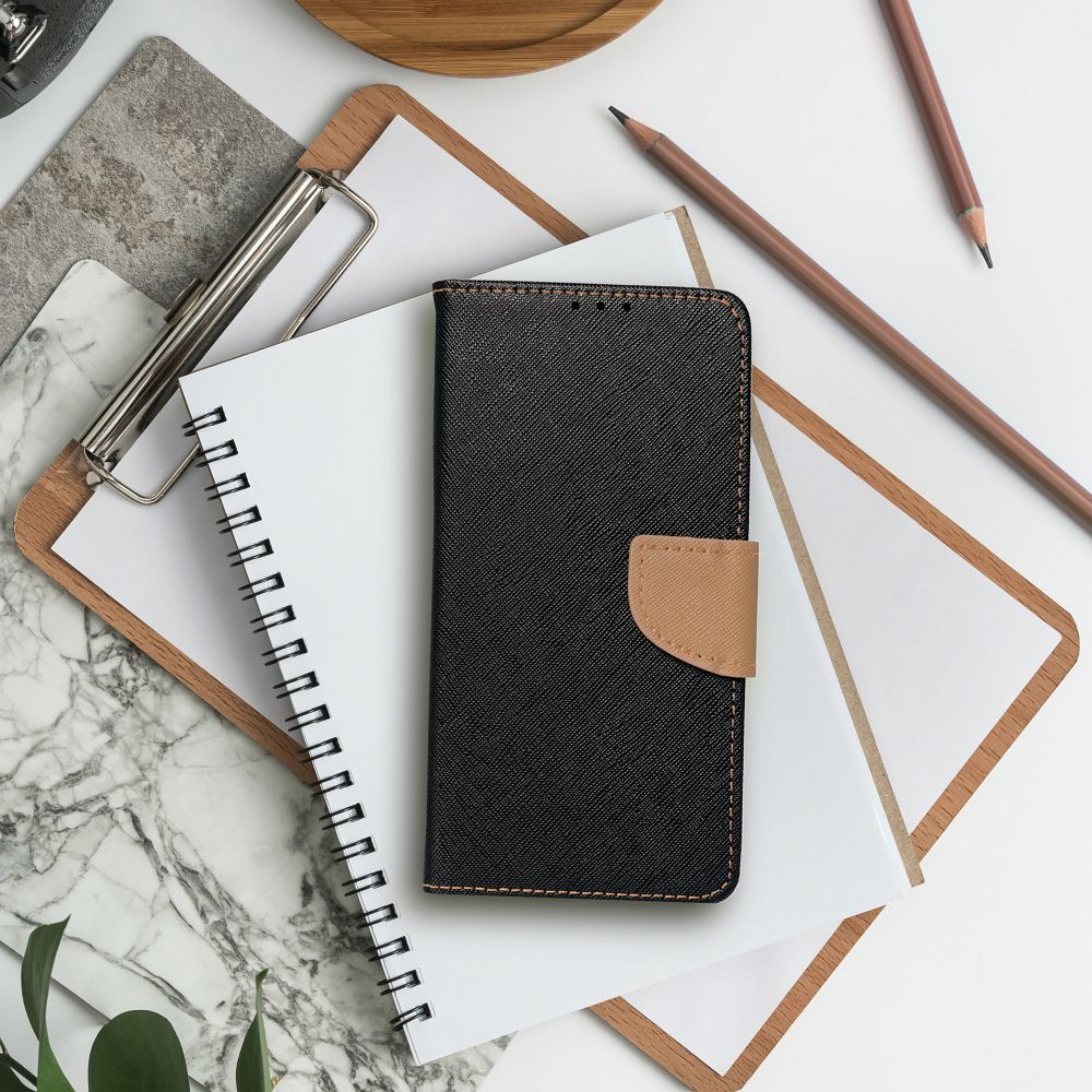Etui zamykane z klapk� i magnesem Fancy Book czarno-z�oty Xiaomi Redmi 10A / 6
