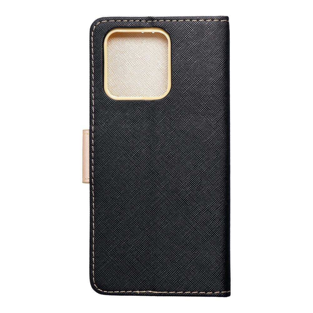 Etui zamykane z klapk� i magnesem Fancy Book czarno-z�oty Xiaomi Redmi 10C / 2