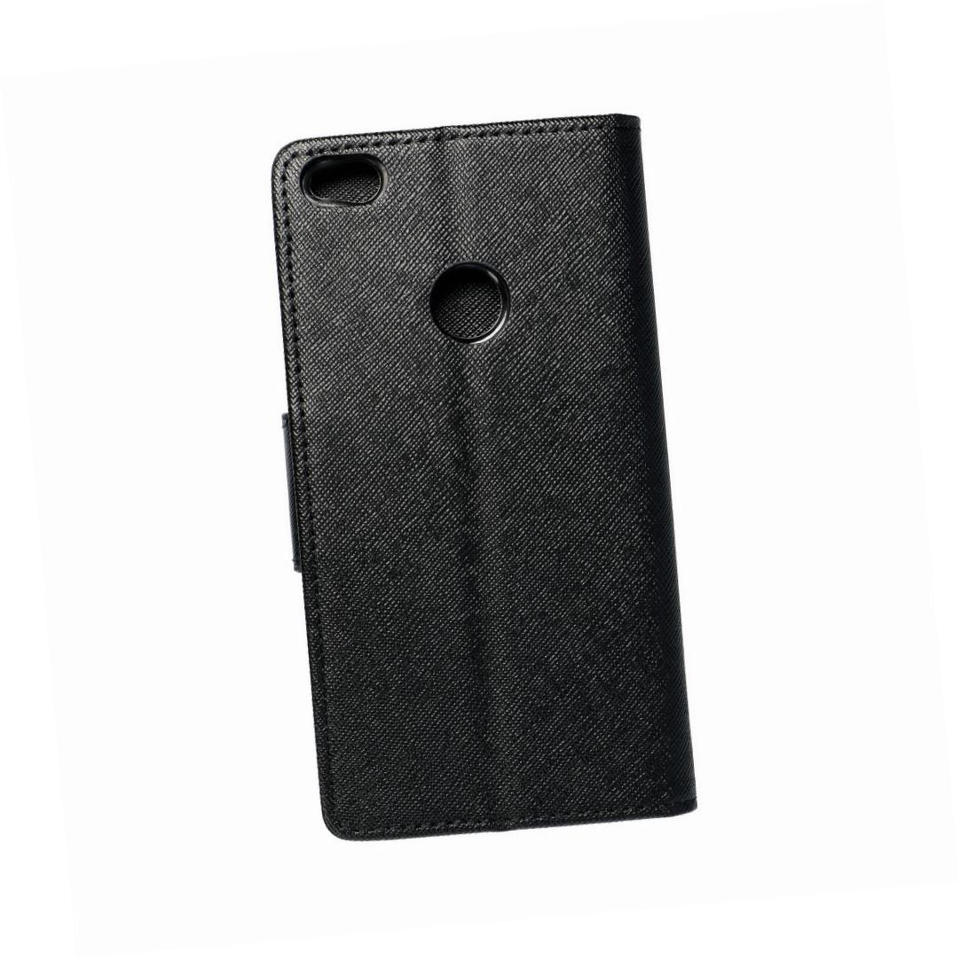 Etui zamykane z klapk� i magnesem Fancy Book czarny Huawei P8 Lite (2017)