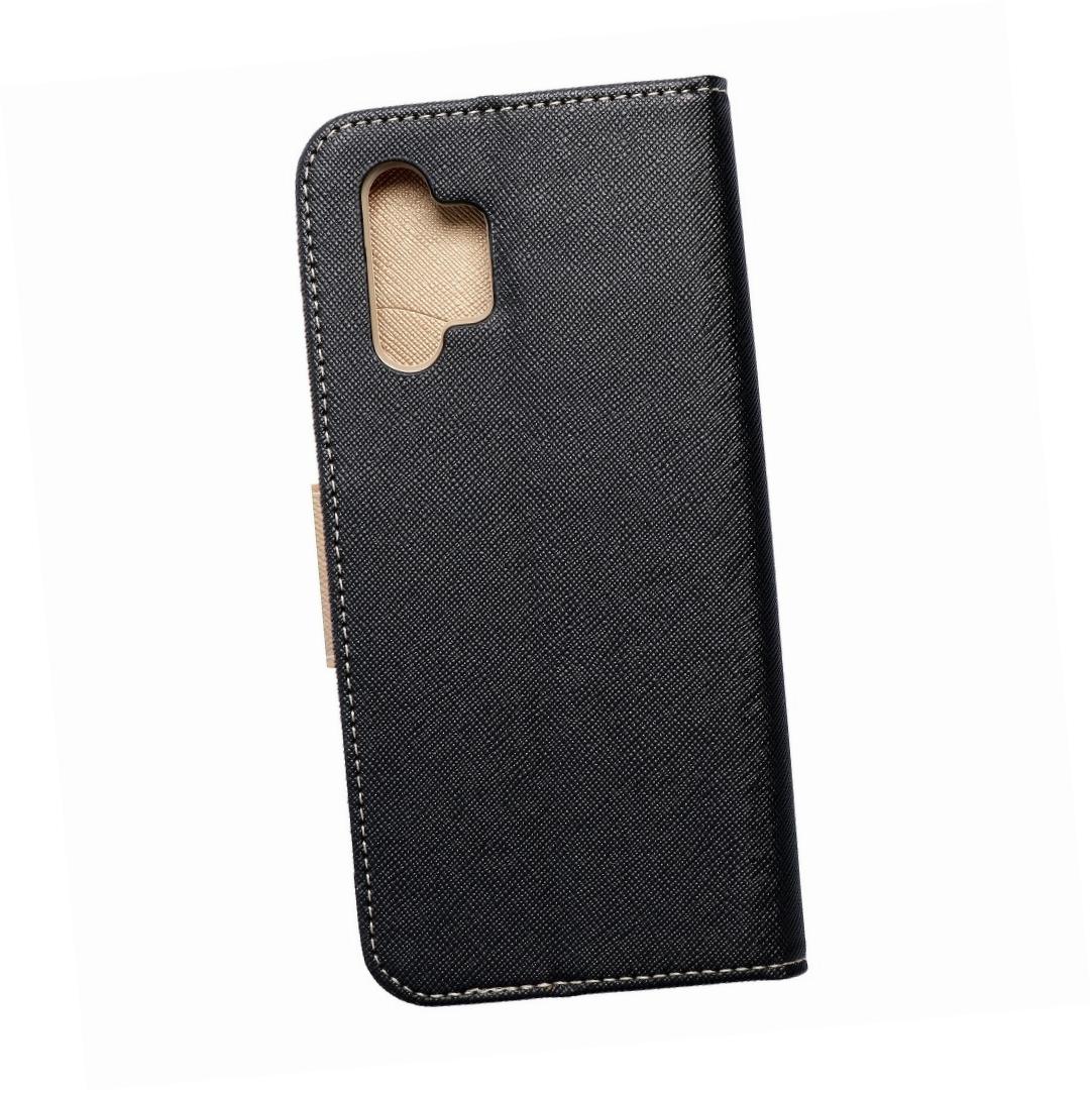 Etui zamykane z klapk� i magnesem Fancy Book czarno-z�oty Samsung A32 Lte