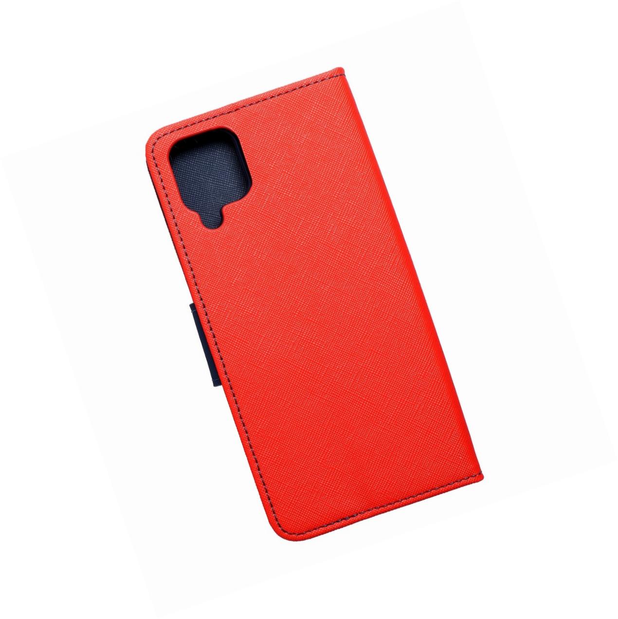 Etui zamykane z klapką i magnesem Fancy Book czerwono-granatowy Samsung Galaxy M12 Etui zamykane z klapką i magnesem Fancy Book czerwono-granatowy Samsung Galaxy M12