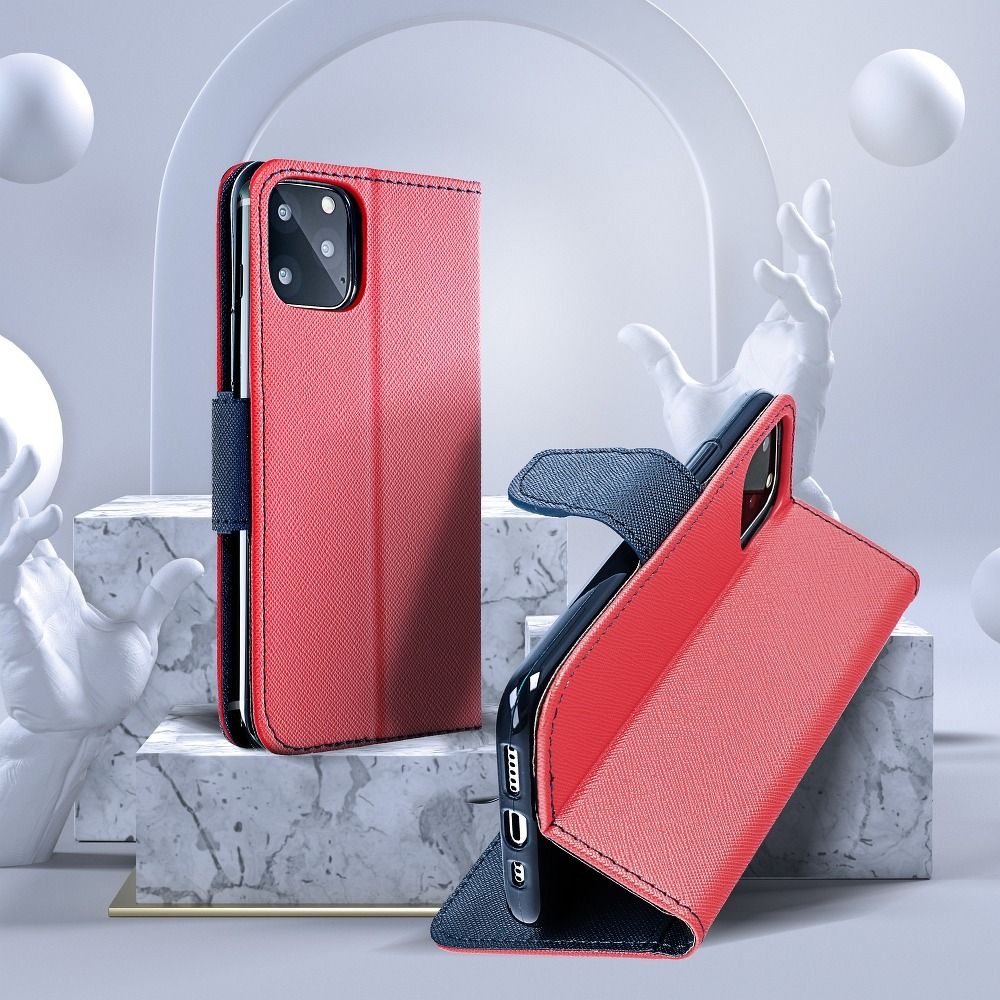 Etui zamykane z klapk� i magnesem Fancy Book czerwono-granatowy Xiaomi Redmi Note 11S 5G / 7
