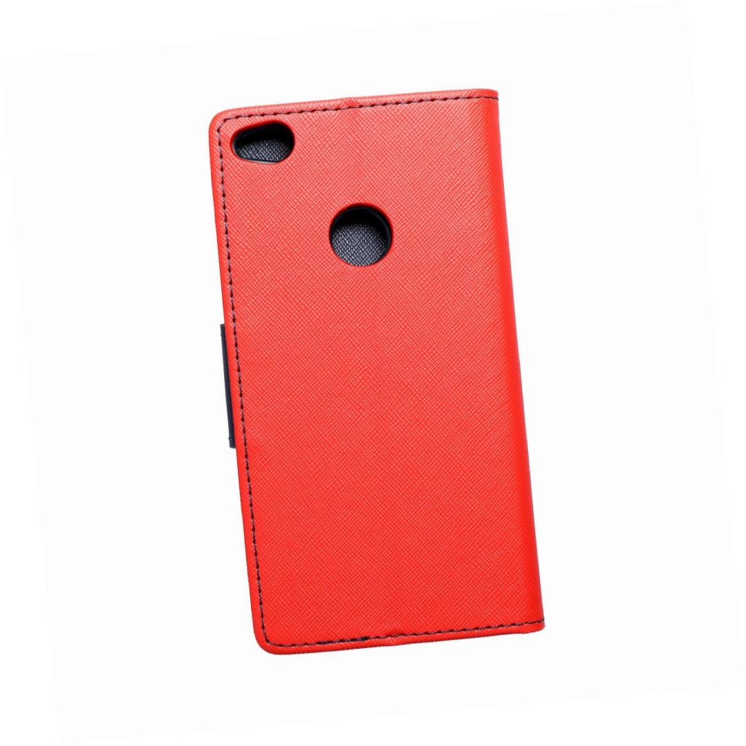 Etui zamykane z klapk i magnesem Fancy Book czerwono-granatowy Huawei P8 Lite (2017)