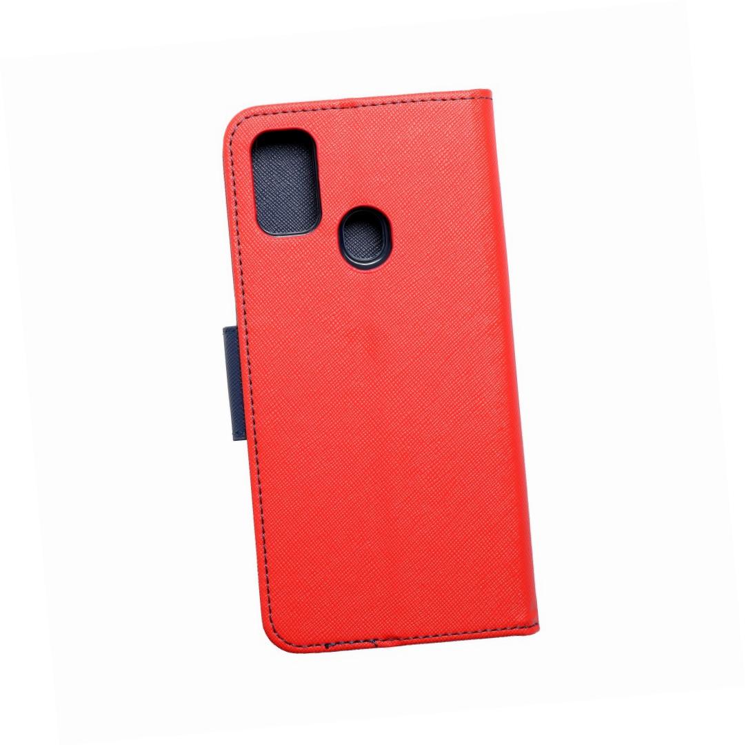 Etui zamykane z klapk� i magnesem Fancy Book czerwono-granatowy Samsung Galaxy M21