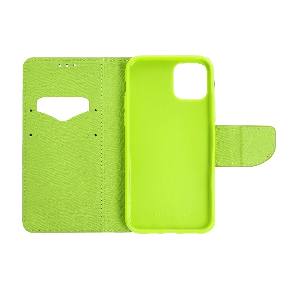 Etui zamykane z klapk i magnesem Fancy Book granatowo-limonkowy Apple iPhone SE 2022 / 6