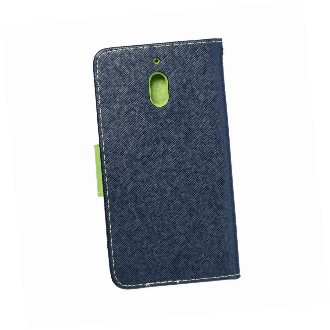 Etui zamykane z klapk� i magnesem Fancy Book granatowo-limonkowy Nokia 2.1