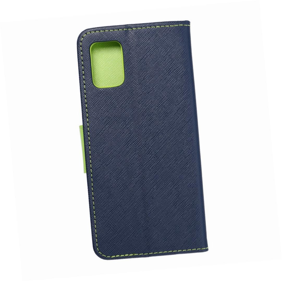 Etui zamykane z klapk� i magnesem Fancy Book granatowo-limonkowy Samsung A51 5G