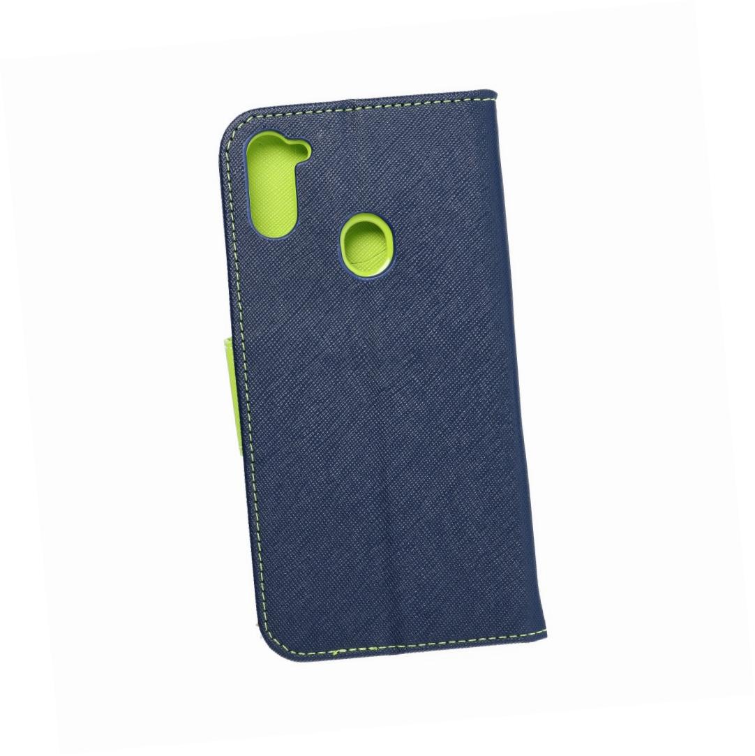 Etui zamykane z klapk� i magnesem Fancy Book granatowo-limonkowy Samsung Galaxy A11