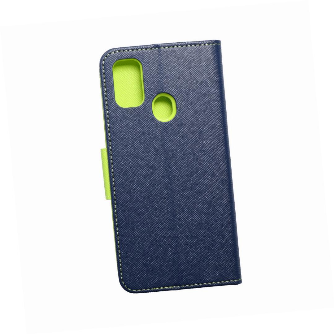 Etui zamykane z klapk� i magnesem Fancy Book granatowo-limonkowy Samsung Galaxy M21