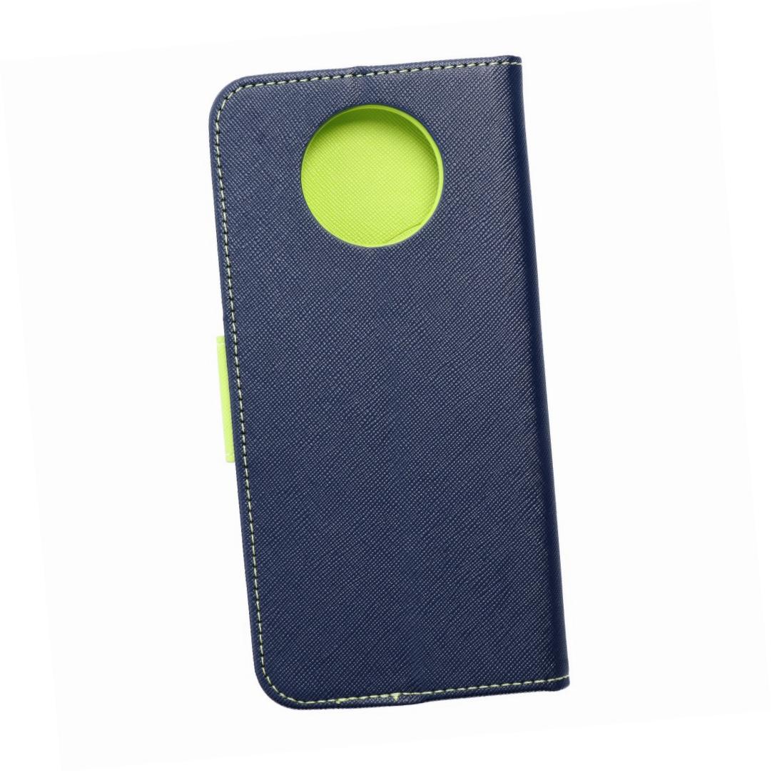 Etui zamykane z klapk� i magnesem Fancy Book granatowo-limonkowy Xiaomi Redmi Note 9T 5G