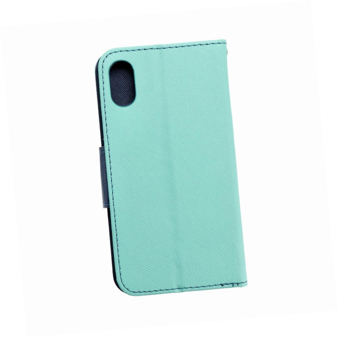 Etui zamykane z klapk� i magnesem Fancy Book mi�towo-granatowy Apple iPhone X