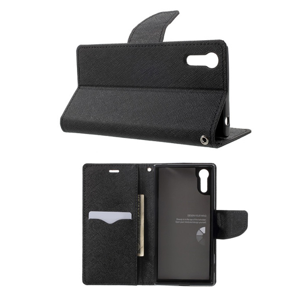 Etui zamykane z klapk i magnesem Fancy Case czarny Apple iPhone XS / 2