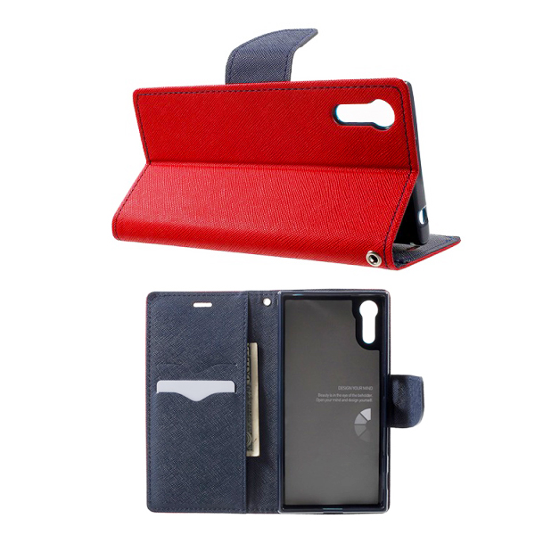Etui zamykane z klapk i magnesem Fancy Case czerwono-granatowy Apple iPhone 12 / 2