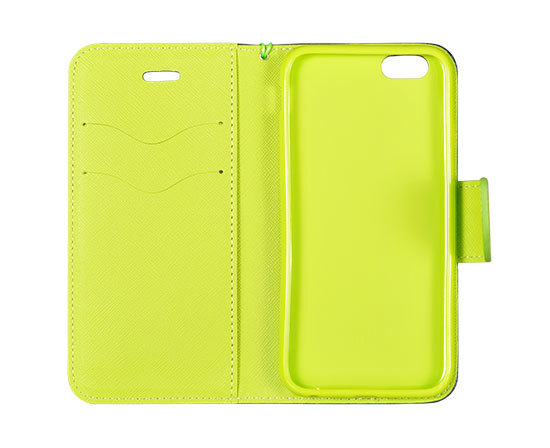Etui zamykane z klapk i magnesem Fancy Case granatowo-limonkowy Apple iPhone 6 / 2