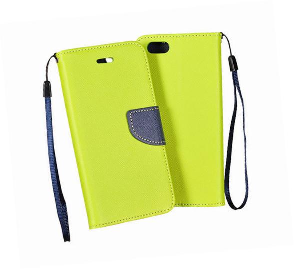 Etui zamykane z klapk� i magnesem Fancy Case limonkowo-granatowy Samsung Galaxy A6 Plus (2018)