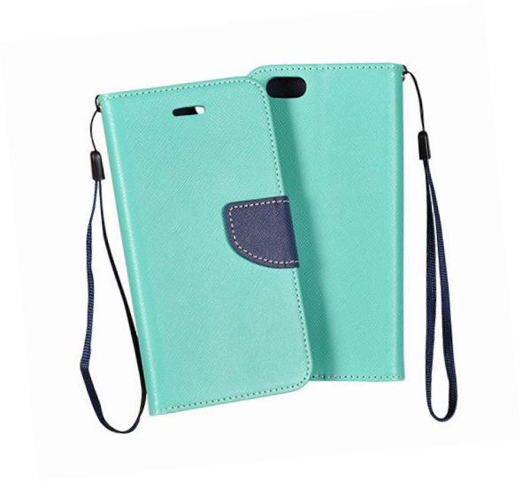 Etui zamykane z klapk� i magnesem Fancy Case mi�towo-granatowy Samsung Galaxy A20