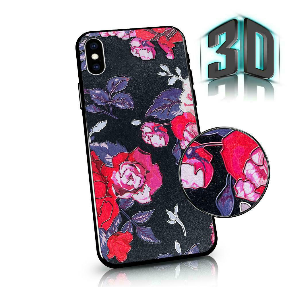 Pokrowiec Flowers 3D Case czarny Huawei P40 Lite