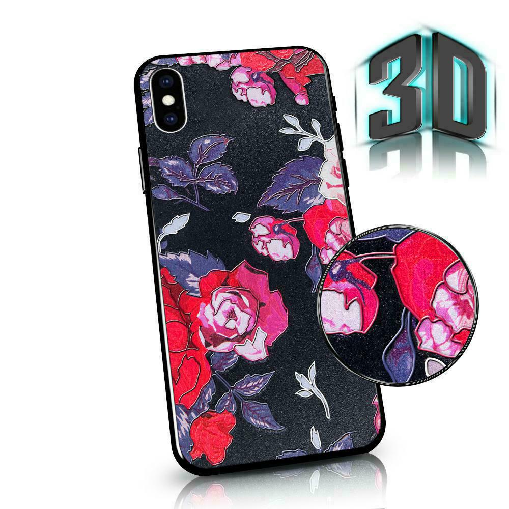 Pokrowiec Flowers 3D Case czarny Samsung Galaxy A60 / 2 Pokrowiec Flowers 3D Case czarny Samsung Galaxy A60 / 2