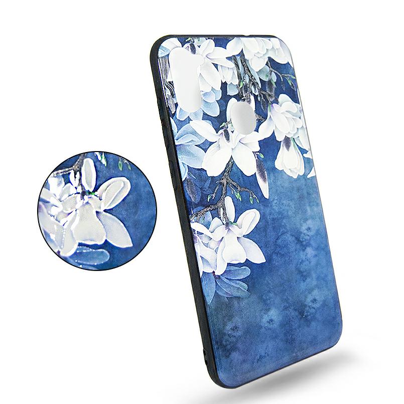 Pokrowiec Flowers 3D Case niebieski Huawei p Smart 2021 / 2
