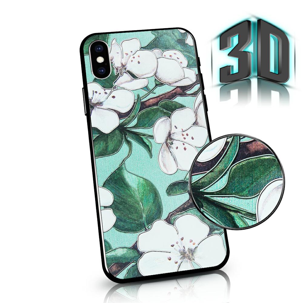 Pokrowiec Flowers 3D Case zielony Samsung Galaxy A20