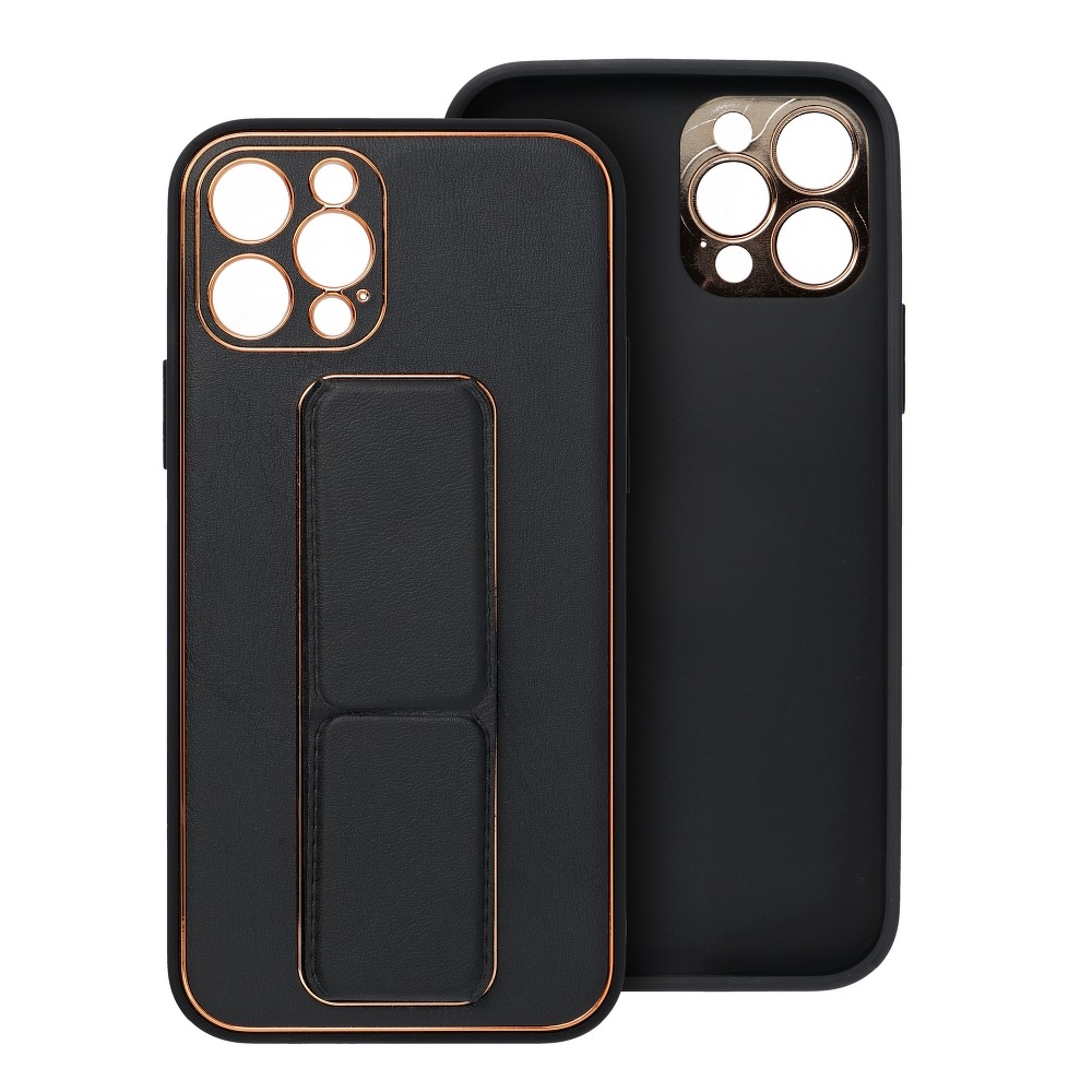Pokrowiec Forcell Leather Case Kickstand czarny Apple iPhone 12 Pro / 2 Pokrowiec Forcell Leather Case Kickstand czarny Apple iPhone 12 Pro / 2