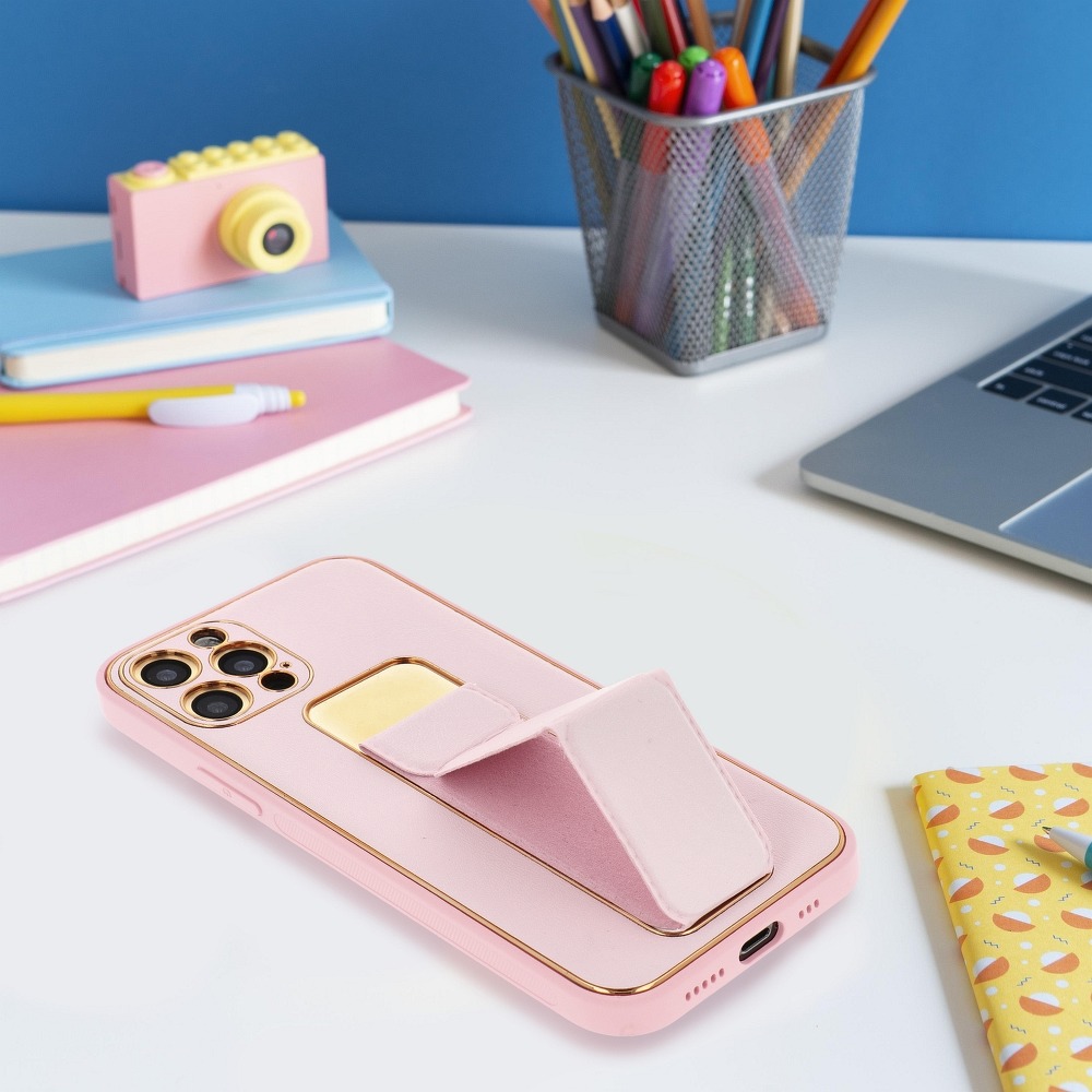Pokrowiec Forcell Leather Case Kickstand r�owy Apple iPhone 12 Pro / 5