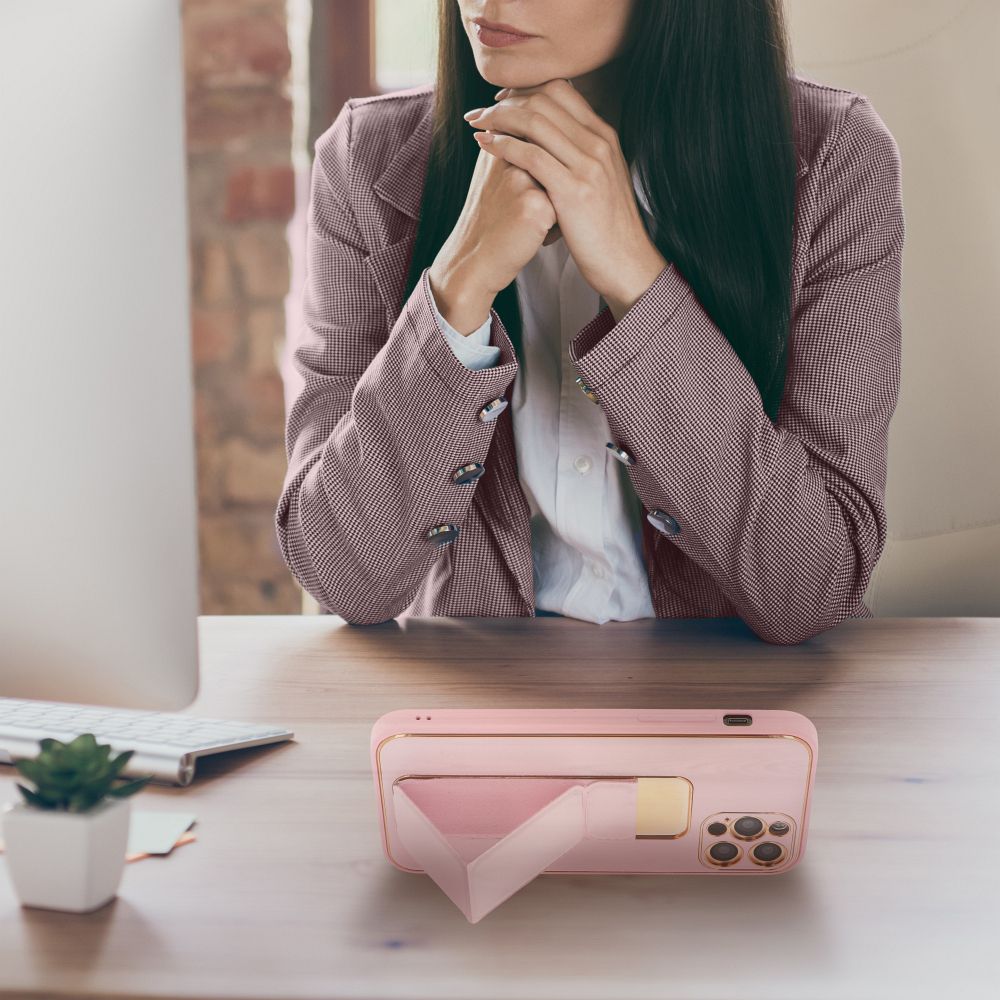 Pokrowiec Forcell Leather Case Kickstand r�owy Samsung S21 FE / 5