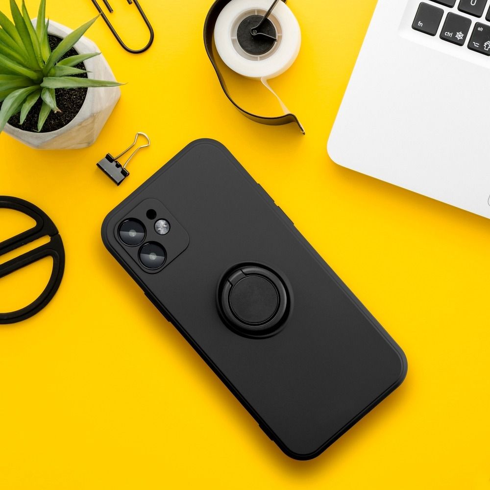 Pokrowiec Forcell Silicone Ring czarny Apple iPhone 7 / 5