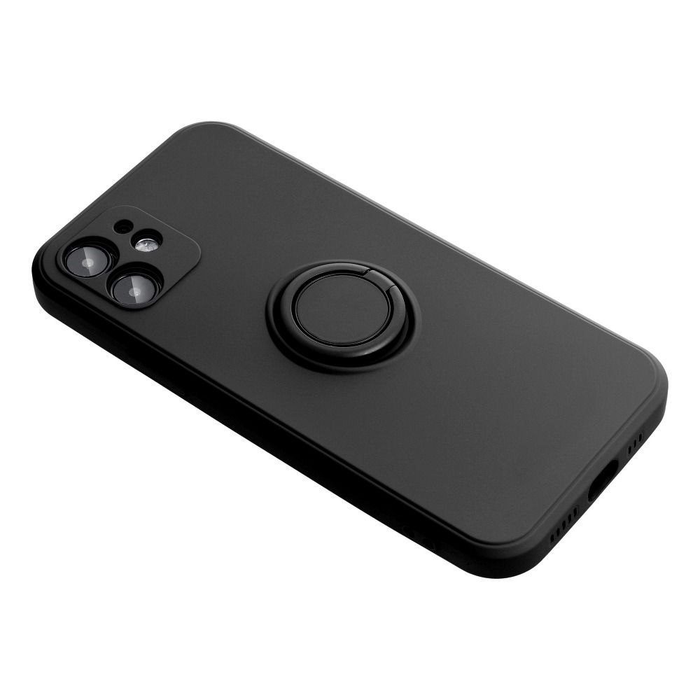 Pokrowiec Forcell Silicone Ring czarny Apple iPhone SE 2020 / 6