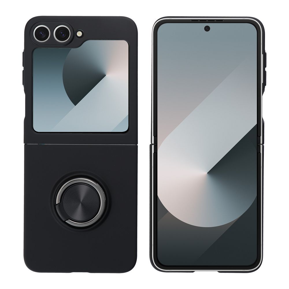 Pokrowiec Forcell Silicone Ring czarny Samsung Galaxy Z Flip 6