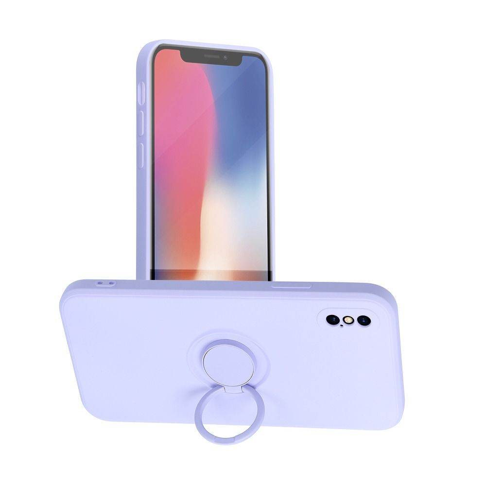 Pokrowiec Forcell Silicone Ring fioletowy Apple iPhone X