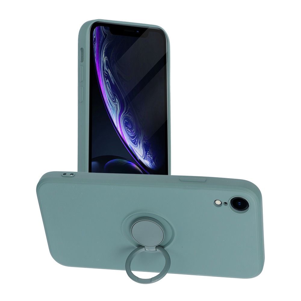 Pokrowiec Forcell Silicone Ring zielony Apple iPhone XR