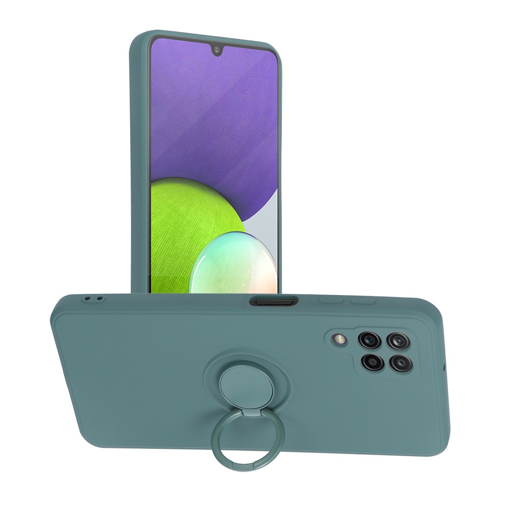 Pokrowiec Forcell Silicone Ring zielony Samsung Galaxy A22