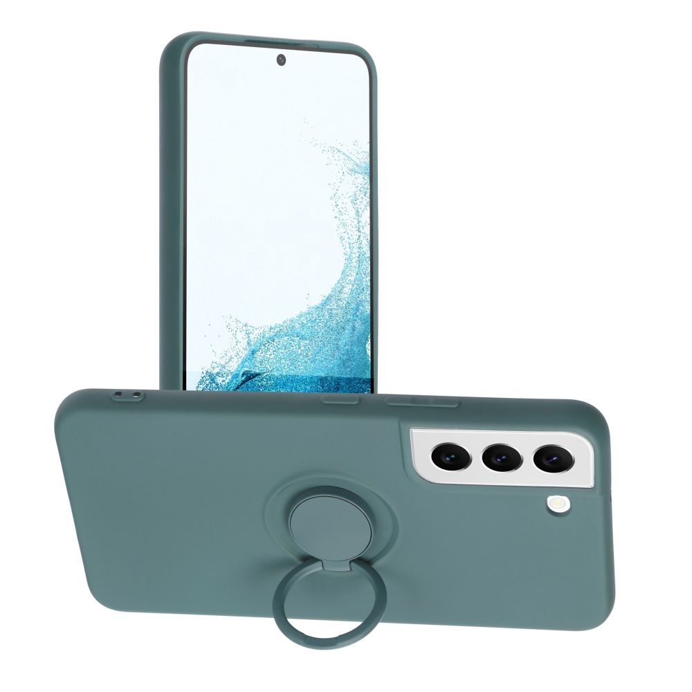 Pokrowiec Forcell Silicone Ring zielony Samsung Galaxy S22