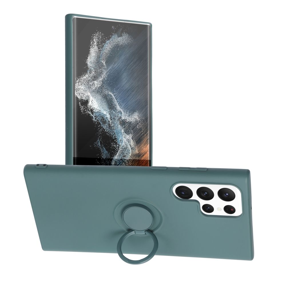 Pokrowiec Forcell Silicone Ring zielony Samsung Galaxy S22 Ultra