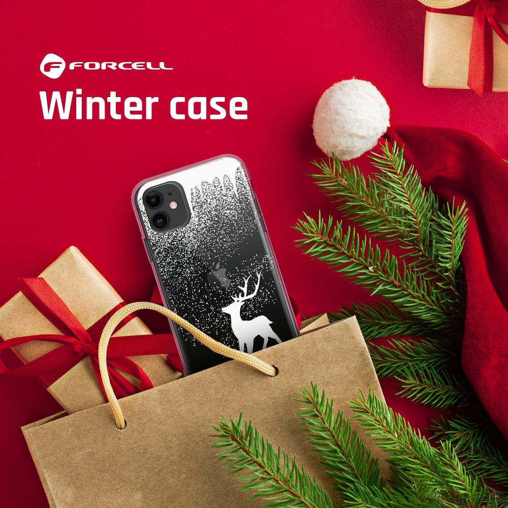 Pokrowiec Forcell Winter 20-21 wz�r renifer Samsung Galaxy A41 / 2