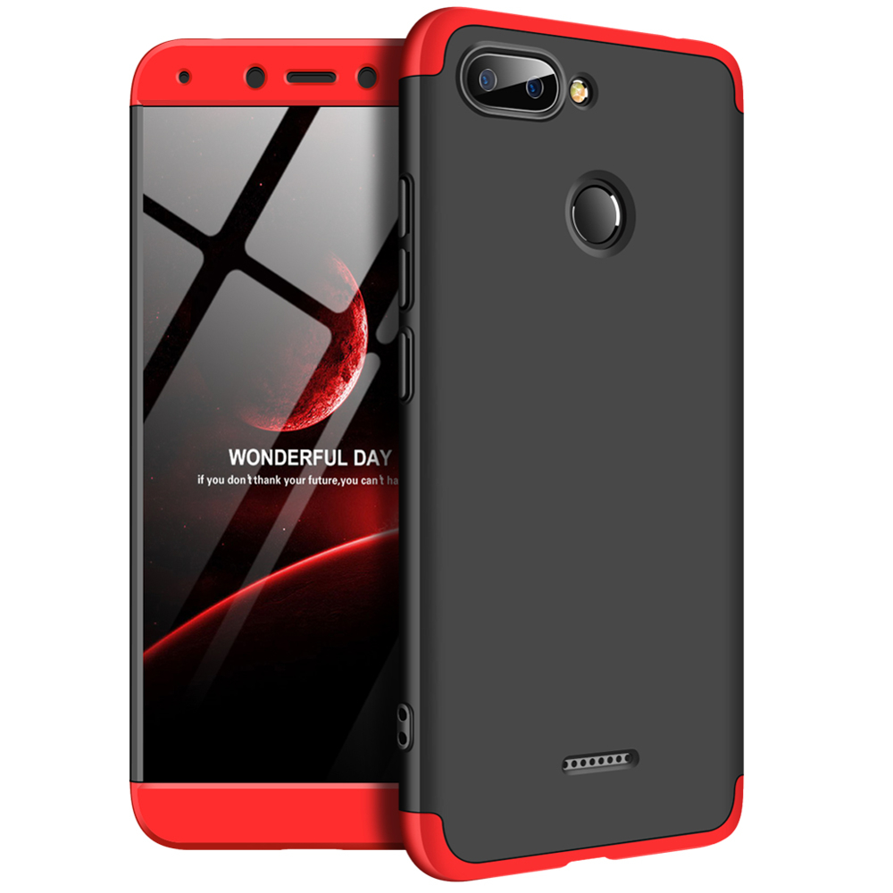 Pokrowiec GKK 360 Protection Case czarno-czerwony Xiaomi Redmi 6