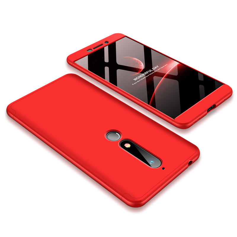 Pokrowiec GKK 360 Protection Case czerwony Nokia 6.1