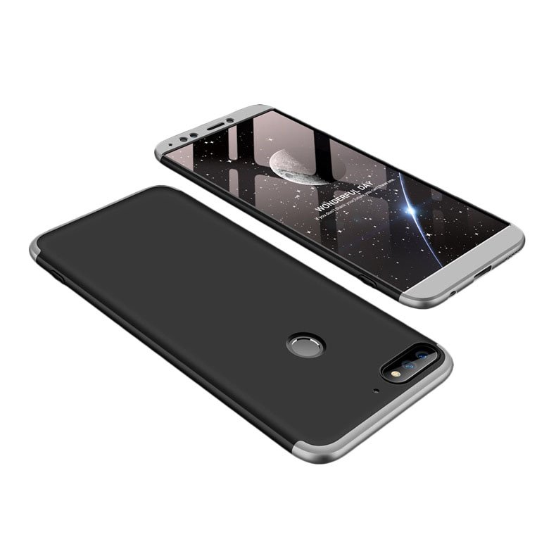 Pokrowiec GKK 360 Protection Case srebrny Huawei Y7 Prime (2018)