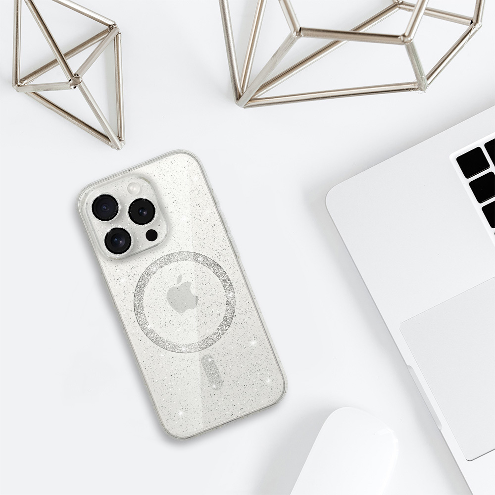 Pokrowiec Glitter Magsafe Case prze�roczysty Apple iPhone 15 / 5