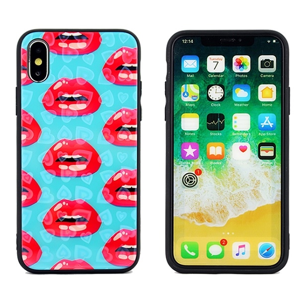 Pokrowiec Hearts Glass wz�r 3 usta Apple iPhone 5s / 5