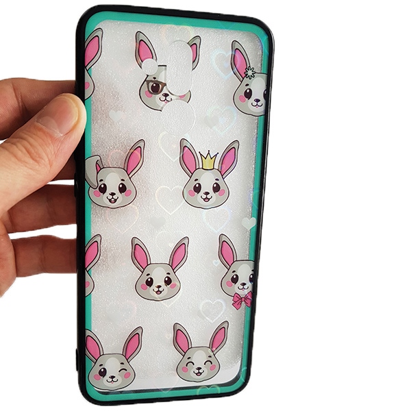 Pokrowiec Hearts wzór króliki Samsung Galaxy A6 Plus (2018) / 2 Pokrowiec Hearts wzór króliki Samsung Galaxy A6 Plus (2018) / 2