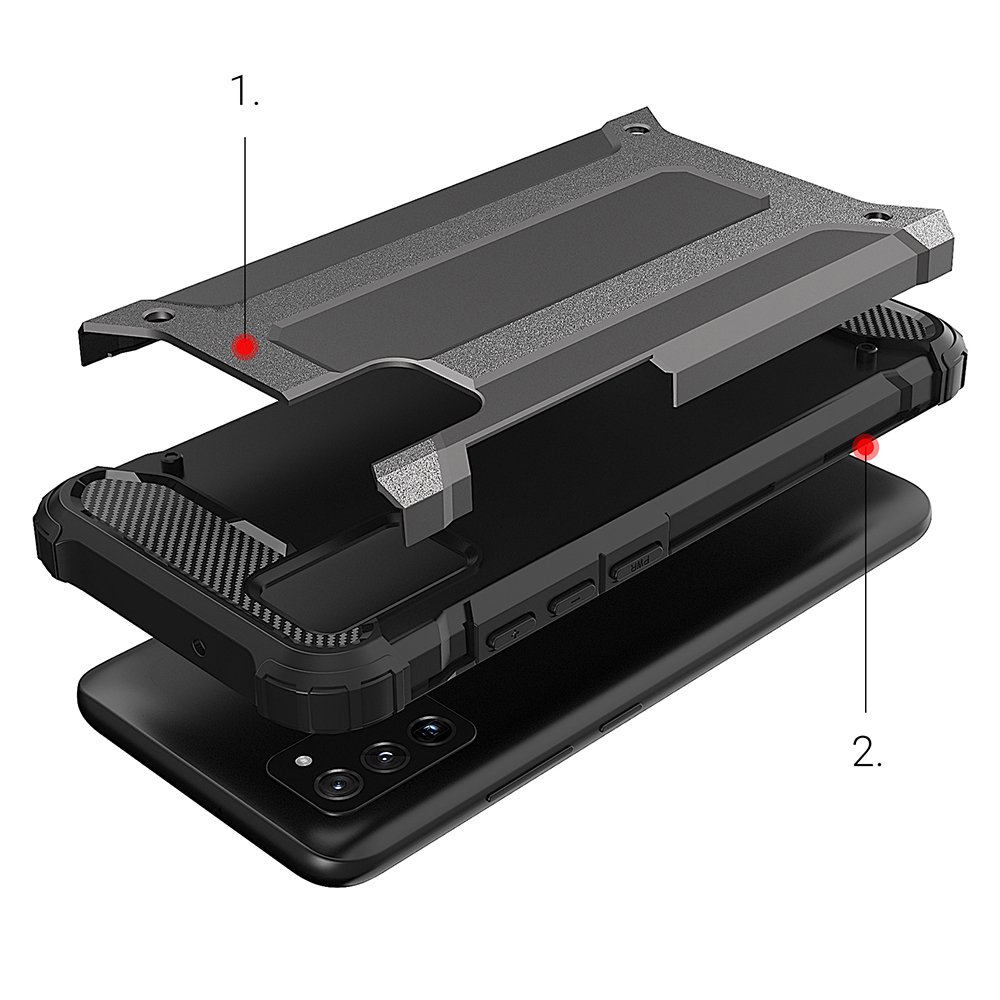Pokrowiec Hybrid Armor pancerny czarny Samsung Galaxy A03s / 6 Pokrowiec Hybrid Armor pancerny czarny Samsung Galaxy A03s / 6