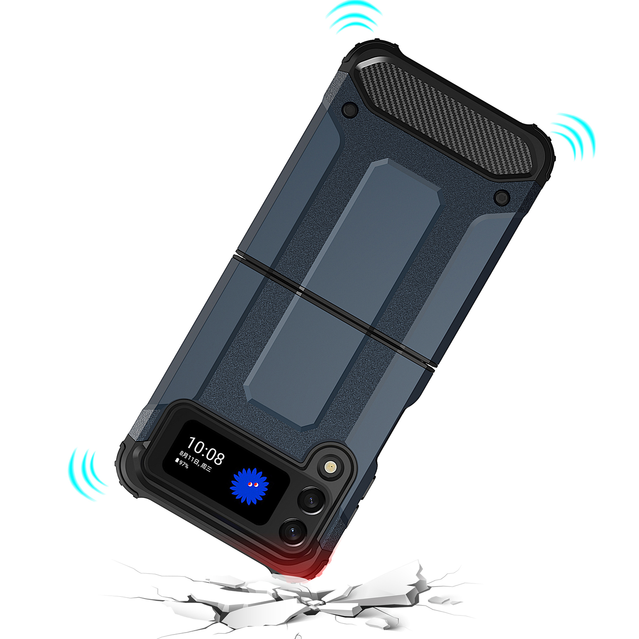 Pokrowiec Hybrid Armor pancerny czarny Samsung Galaxy Z Flip 3 / 8