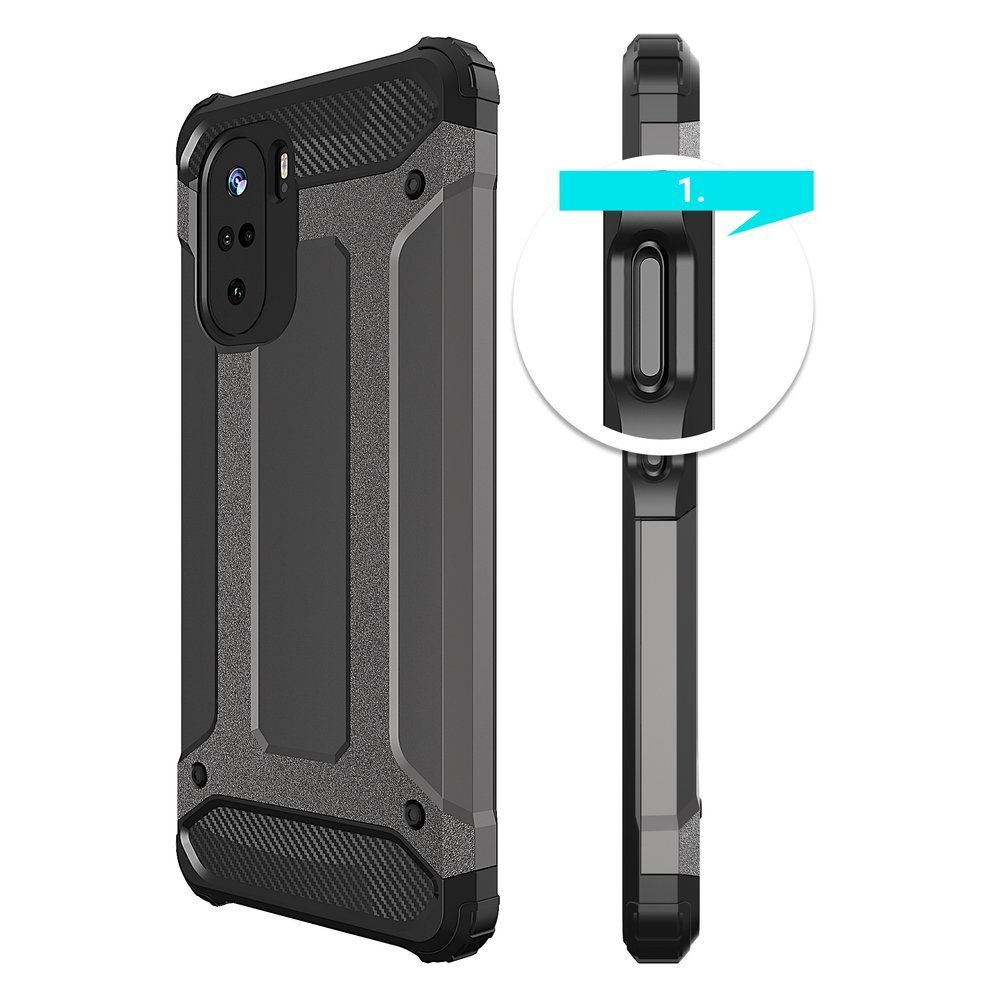 Pokrowiec Hybrid Armor pancerny czarny Xiaomi Redmi K40 Pro Plus / 5 Pokrowiec Hybrid Armor pancerny czarny Xiaomi Redmi K40 Pro Plus / 5